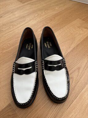 G.H. Bass Women's Black and White Whitney Weejuns Loafers